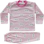 Bebegen Kız Bebek Bulut Desenli Alt Üst Pembe 2'li Pijama Takım - 3 Yaş - Renkli