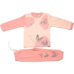 Bebegen Kız Çocuk Somon Pembe Kelebek Baskılı 2'li Pijama Takımı - 2 - 3 Yaş - Renkli