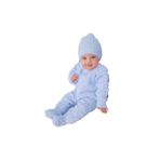 bebegen Mavi , Bereli Triko Erkek Bebek Tulumu