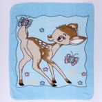 Bebegen Mavi Ceylanlı Desenli Polar Battaniye 85*100 cm - 85 x 100 cm