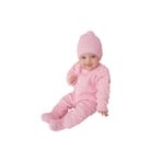 bebegen Pembe , Bereli Triko Kız Bebek Tulumu