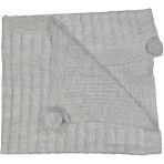 Bebegen Unisex Bebek Gri Aralıklı Örgülü Desenli Ponponlu Triko Battaniye 80X90