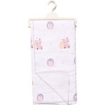 Bebegen Unisex Ekru Pembe Mor Biyeli Kirpili Tilkili Desenli Pikeli Müslin Battaniye 80X90