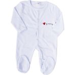 Bebegen Unisex Mamy Yazılı Beyaz Patikli Tulum - 6 - 9 Ay - Renkli