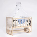 Bebeget S13 60X120 cm Süper Full Natural Ahşap 4 Kademeli Anne Yanı Sallanır Uyku Seti Yatak ve Bebek Beşiği