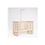 Bebeget Süper Full Natural Ahşap Beşik 4 Kademeli Anne Yanı Sallanır Bebek Beşiği 60X120 - Boş Beşik