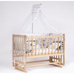 Bebeget Vernikli 60x120 4 Kademeli Anne Yanı Sallanır Bebek Beşiği -Uyku Seti+Yatak D5