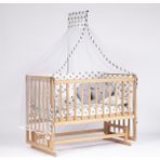 Bebeget Vernikli 60x120 Beşik 4 Kademeli Anne Yanı Sallanır Bebek Beşiği -Uyku Seti+Yatak D14