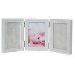 Bebeğin Wslcn seti Gipsabdruck bebek çerçeve ton foto Kit Stempel ıstampa kutusu DIY YENİ doğan, el veya ayak parmak izleri teslimat kapsamına dahil bebek kiti resim çerçevesi set çerçeve Décor duvar dövmesi 35*15.5cm Beyaz