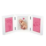 Bebeğin Wslcn seti Gipsabdruck bebek çerçeve ton foto Kit Stempel ıstampa kutusu DIY YENİ doğan, el veya ayak parmak izleri teslimat kapsamına dahil bebek kiti resim çerçevesi set çerçeve Décor duvar dövmesi 35*15.5cm pembe