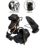 Bebegold Travel Sistem Bebek Arabası / Ana Kucağı / Yağmurluk Set - Gold - Siyah