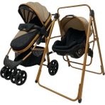 Bebegold Travel Sistem, Pusetli, Çift Yönlü, Salıncak Bebek Arabası Set - Gold - Kahve