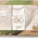 Bebek 3Lü Askılı Badi Kutu Set %100 Organik Pamuk, Bebek Ve Yenidoğan Serisi -Csy8120
