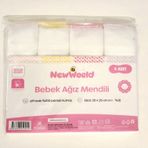 Bebek Ağız Mendili, 4 Adet,%100 Pamuk Kumaş, 25x25 cm, Çift Katlı