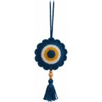 Bebek Amigurumi % 100 El Örgüsü Beşik ve Puset Nazar Boncuğu - Lacivert