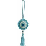 Bebek Amigurumi % 100 El Örgüsü Beşik ve Puset Nazar Boncuğu - Mavi