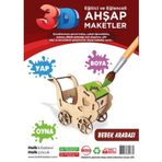 Bebek Arabası Ahşap Maket / Halk Kitabevi / 7858248842882