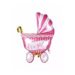 Bebek Arabası Folyo Balon, pembe