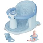 Bebek Banyo Koltuğu, 6-24 Aylık Oturan Bebekler için Bebek Küvet Koltukları, Vantuzlu ve Surround Tasarımlı Bebek Banyo Koltuğu, Yumuşak Koruyucu Minderli Bebek Banyo Koltuğu, Mavi