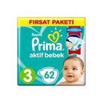 Bebek Bezi Aktif Bebek 3 Beden 62 Adet