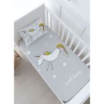 Bebek Boy Lastikli Çarşaf Seti - Pure Baby Serisi - Doodle Unicorn
