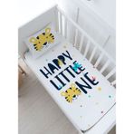 Bebek Boy Lastikli Çarşaf Seti - Pure Baby Serisi - Happy Lion