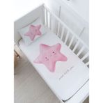 Bebek Boy Lastikli Çarşaf Seti - Pure Baby Serisi - Pofuduk Pembe Yıldız