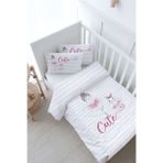 Bebek Boy Nevresim Takımı (100x150) - For Baby Serisi - Balerin ve Tavşan ve Kız