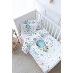 Bebek Boy Nevresim Takımı (100x150) - For Baby Serisi - Mavi Balonda Fil