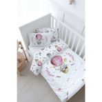 Bebek Boy Nevresim Takımı (100x150) - For Baby Serisi - Pembe Balonda Fil