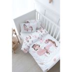 Bebek Boy Nevresim Takımı (100x150) - For Baby Serisi - Pembe Tütülü Balerin Ve Unicorn
