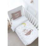Bebek Boy Nevresim Takımı (100x150) - Pure Baby Serisi - Bir Fincanda Tavşan