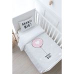 Bebek Boy Nevresim Takımı (100x150) - Pure Baby Serisi - Pembe Kalpli Balon