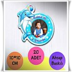 Bebek Çocuk Doğum Günü Resimli Ahşap Magnet 20 Adet a15