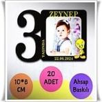 Bebek Çocuk Doğum Günü Resimli Ahşap Magnet