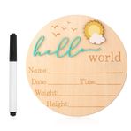 Bebek Duyuru Tabelası, 15,83 cm Ahşap Hello World Yenidoğan İşareti Sevimli Hoş Geldiniz Doğum Adı Plaket Tahtası Kız Erkek Bebek Duş Hastanesi Kreş Fotoğraf Aksesuarı (Yeşil)