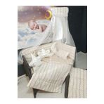 bebek iklimi 70x120 Bebek Uyku Seti Cibinlikli Ince Zigzag Desen Park Beşiklere Uyumlu 12 Parça (beşik Hariçtir)