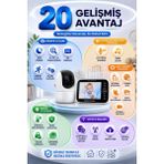 Bebek Kamerası LCD Ekranlı 5'' Inç Gece Görüşlü Ninni Söyleyen Ağlama Sensörlü Bebek Odası Kamerası