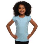 Bebek Mavisi Basic Kız Çocuk Sıfır Yaka Karpuz Kol Tişört - 2 Yaş - Bebe Mavisi