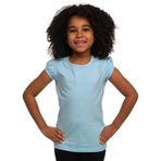 Bebek Mavisi Basic Kız Çocuk Sıfır Yaka Karpuz Kol Tişört