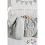 Bebek Müslin %100 Pamuk Jakarlı Nevresim Takımı - Heart Gri