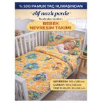 Bebek Nevresim Takımı -Turuncu-% 100 Pamuk