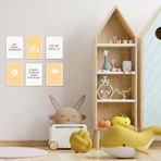 Bebek Odası için 6 lı ahşap tablo poster seti