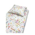 Bebek Özel %100 Pamuklu Çocuk Lastikli Çarşaf Ve Yastık Kılıfı 90x190 Montessori Tatlı Çizimler 90x190
