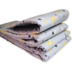 Bebek Özel Bebek Çocuk Beşik Kenar Koruma (4 Parça) Gri Zemin Sarı Hilal ve Yıldızlı - 70 x 130 cm