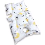 Bebek Özel Bebek Puset ve Oto Koltuk Minderi Bel Destekli Sarı Hilal/sarı Puantiyeli