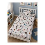 Bebek Özel Çocuk Lastikli Çarşaf Ve Yastık Kılıfı 90x190 Montessori Trafik Araba Desen (100% Pamuklu)