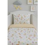 Bebek Özel Pamuklu Bebek Çocuk Nevresim Takımı 60x120 Beşik Için Karaca Kahverengi