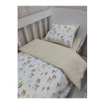Bebek Özel Pamuklu Bebek Çocuk Nevresim Takımı 70x120 Park Beşik Için Karaca Kahverengi