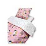 Bebek Özel%100 Pamuklu Çocuk Beşik Yatak Seti, 70x100 cm, Pembe Unicorn, 3 Parça